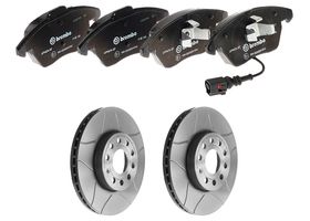 Kit De Balatas Bajos Metales Y 2 Discos Ranurados Delanteros