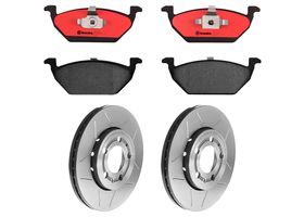 Kit De Balatas Cerámicas Y 2 Discos Ranurados Delanteros