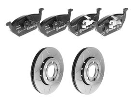 Kit De Balatas Bajos Metales Y 2 Discos Ranurados Delanteros