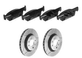 Kit De Balatas Bajos Metales Y 2 Discos Ranurados Delanteros