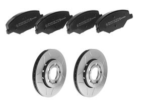 Kit De Balatas Bajos Metales Y 2 Discos Ranurados Delanteros