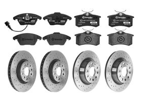 Kit De Balatas SportXtra Y 4 Discos Hiperventilados Delanteros Y Traseros