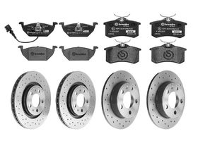 Kit De Balatas SportXtra Y 4 Discos Hiperventilados Delanteros Y Traseros