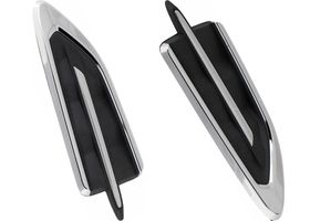 Par De Molduras De Salpicadera Delanteras Negras Carbón Cromadas - OEM