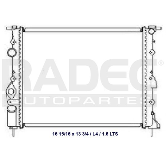 RADIADOR-CLIO-KANGOO-MEGANE-04-09-L4-16V-16-LTS-ESTANDAR RADIADOR-CLIO-KANGOO-MEGANE-04-09-L4-16V-16-LTS-ESTANDAR