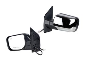 Espejo Cromado Con Desempañante Con Luz Eléctrico Con Memoria 9 Pines Lado Conductor