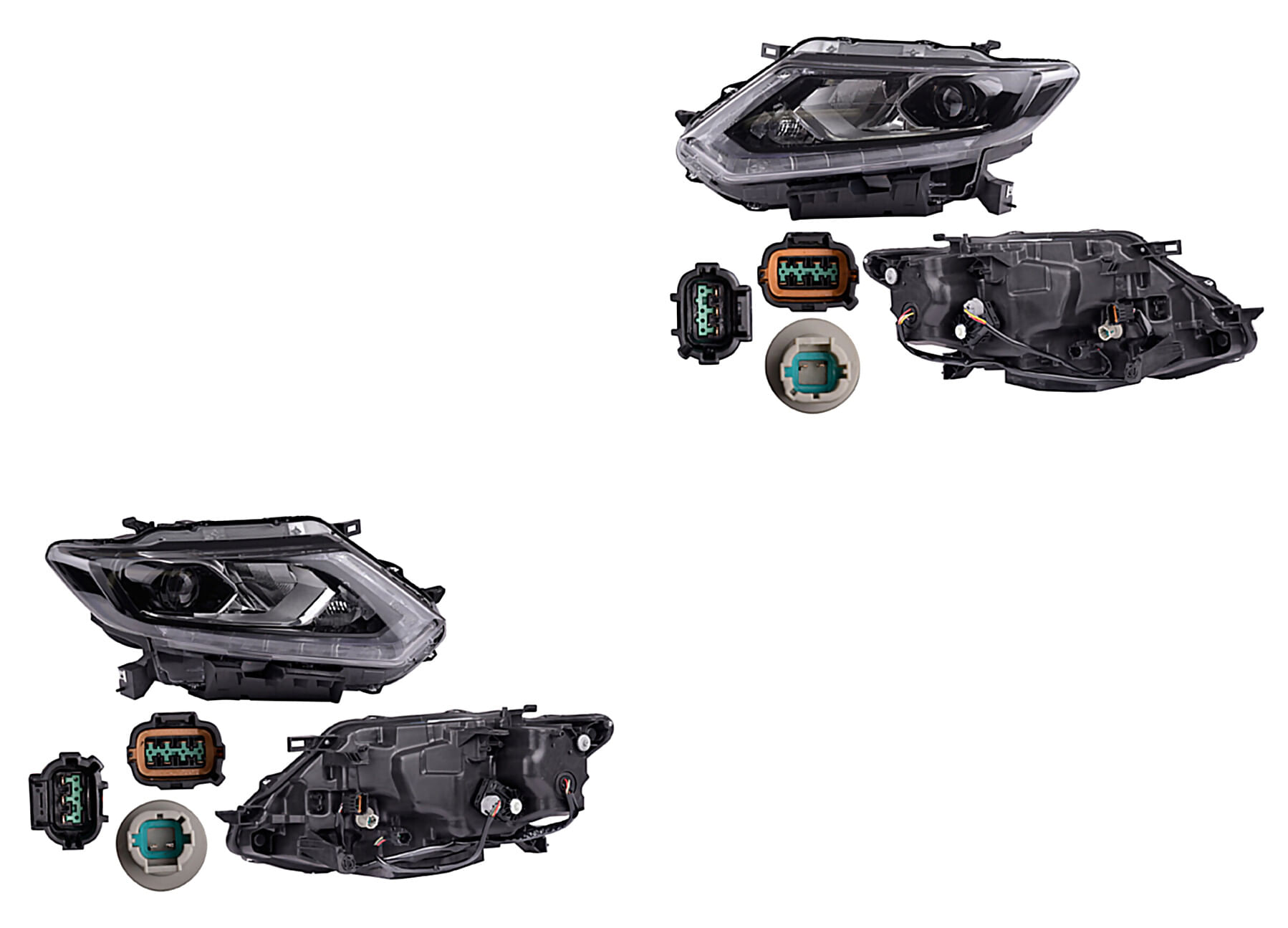 Par De Faros Con Motor Con Lupa Con Leds